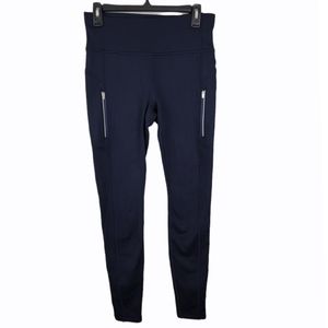 Athleta High Rise Fleeced Line Blue Leggings